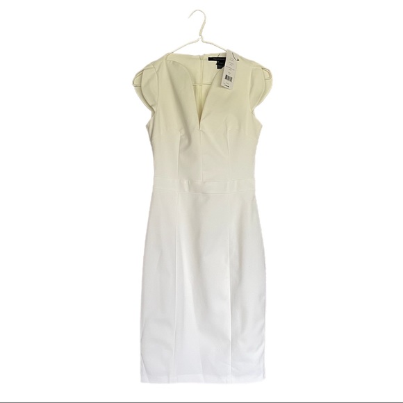 French connection LOLO STRETCH SLEEVELESS DRESS white 2 small nwt - Picture 5 of 8